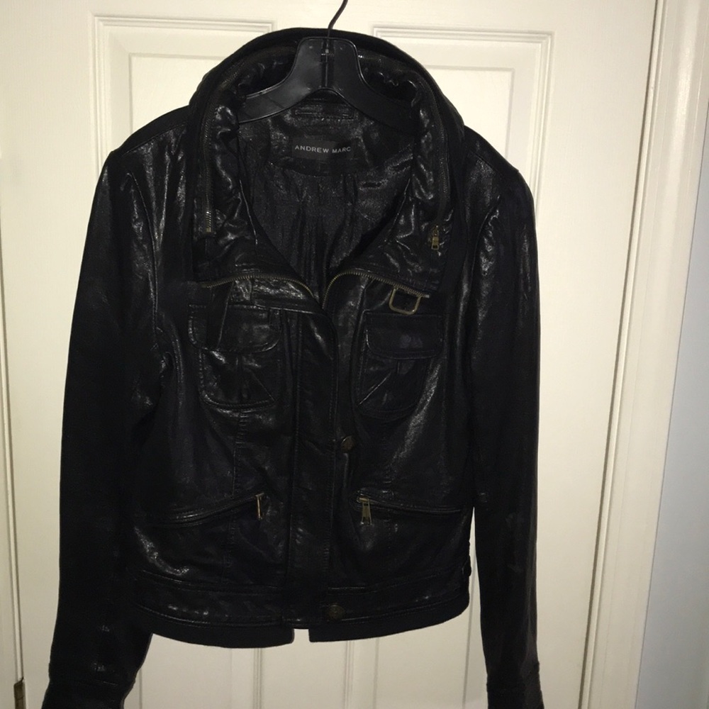 Andrew Marc Black Leather Jacket